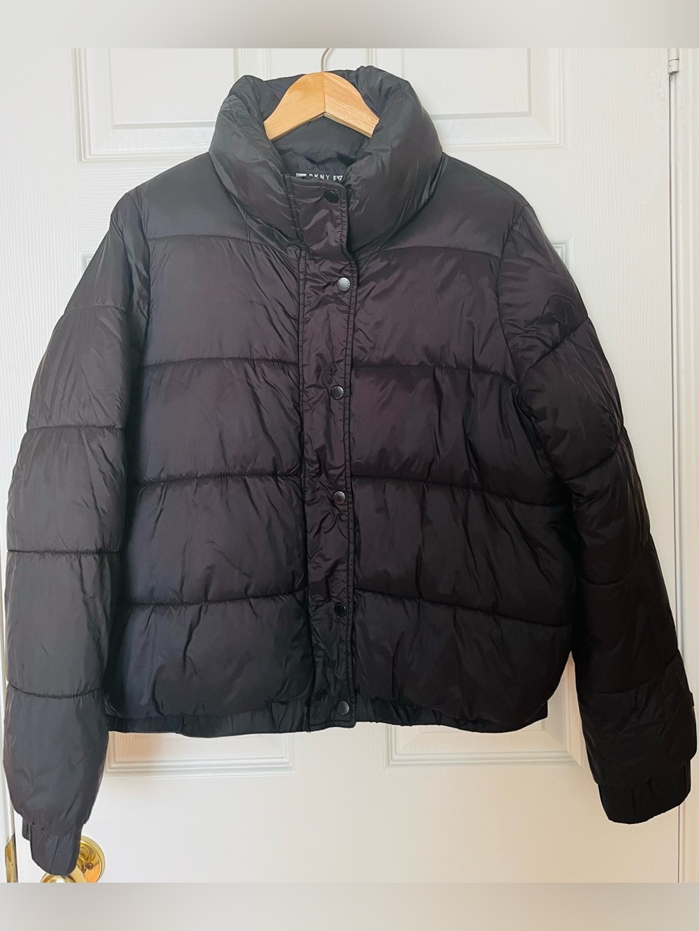 DKNY Black Women's Puffer Jacket - Classic Quilted Coat